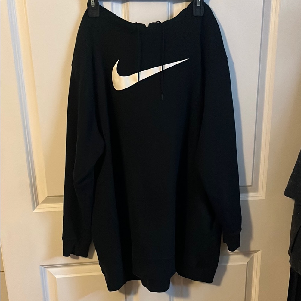 Nike Black Pullover Hoodie/Dress with White Swoosh